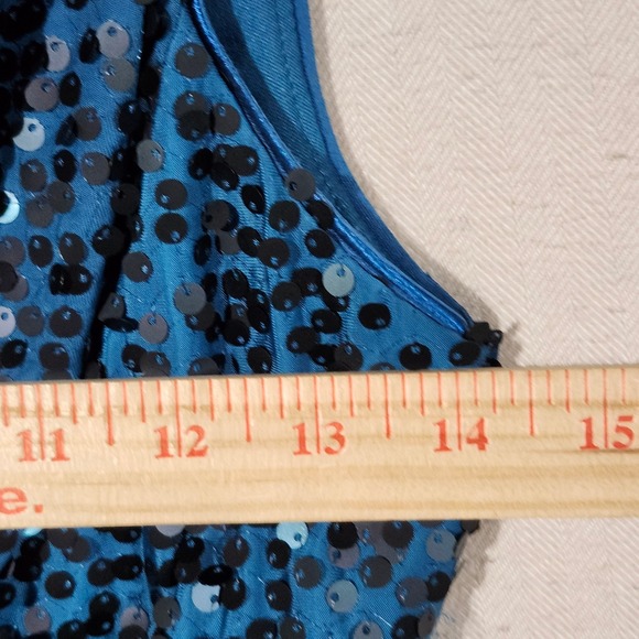 Lily Rose NWT Teal Blue Sequin‎ One Shoulder Mini Dress Party Cocktail HOCO M - Picture 8 of 11